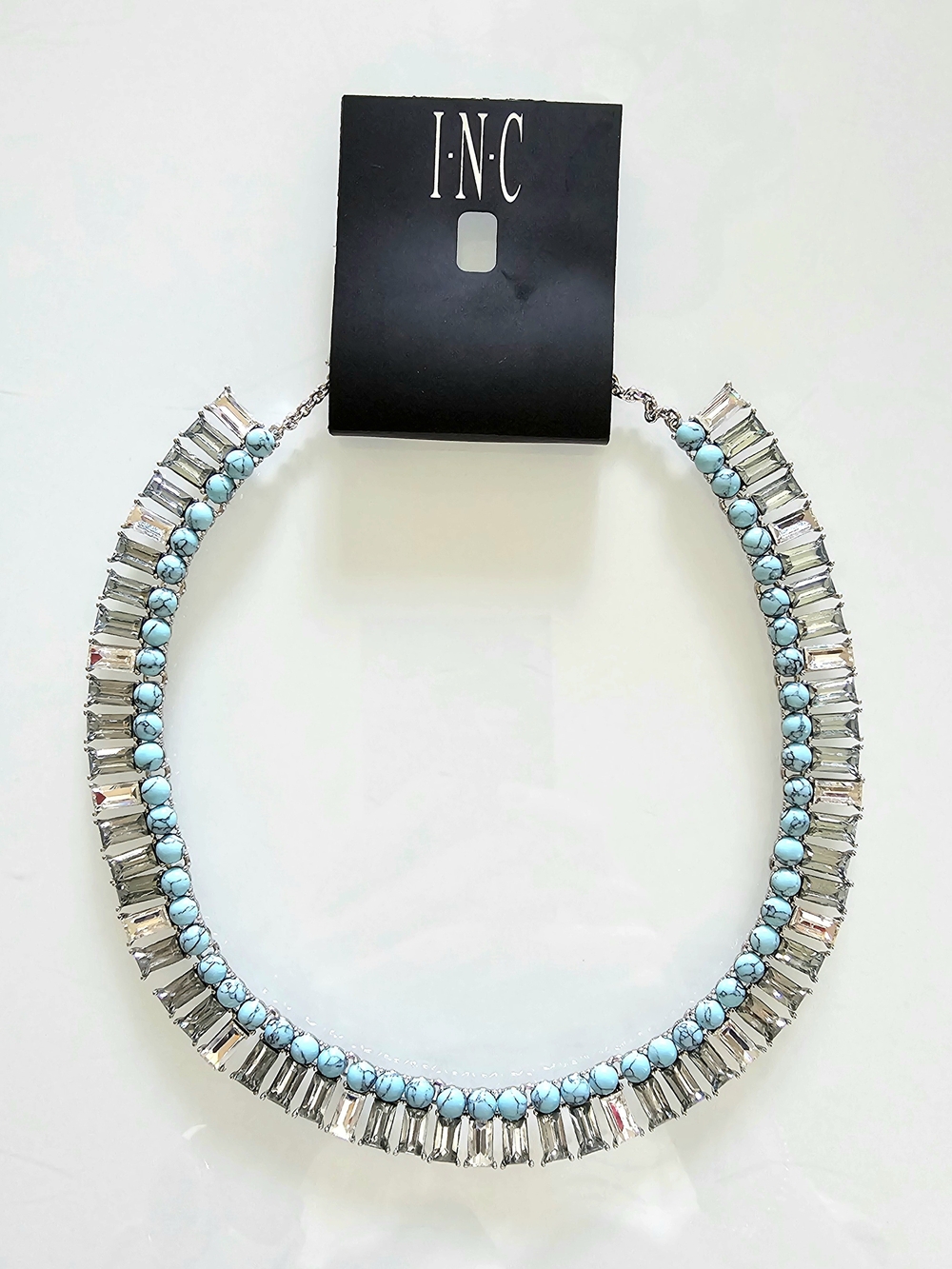 INC International Concepts Turquoise Beaded Statement Necklace New
